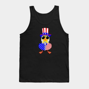 Cool Rubber duck uncle Sam Tank Top